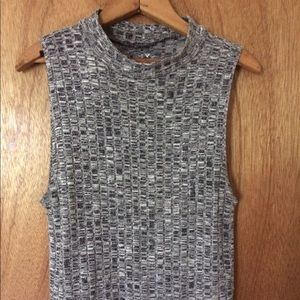 Gray cropped fitted tank
